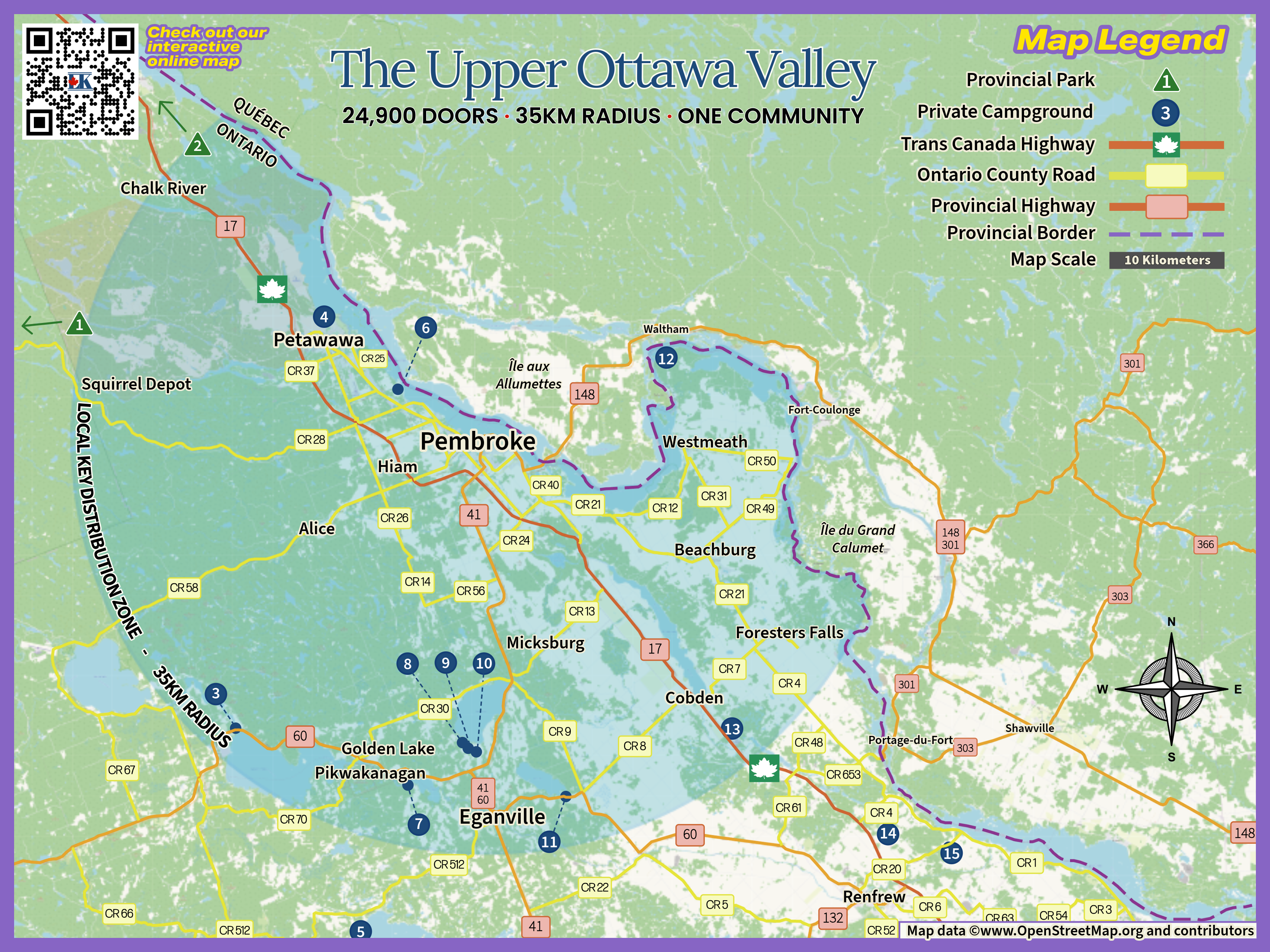 Map of the Upper Ottawa Valley